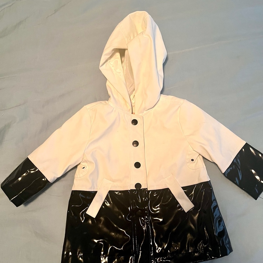 Kids Black and White Hooded Jacket